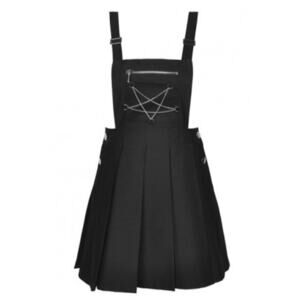 Dark In Love Skirt Black Goth Punk Grunge Suspenders Star Chain Sz Small NEW